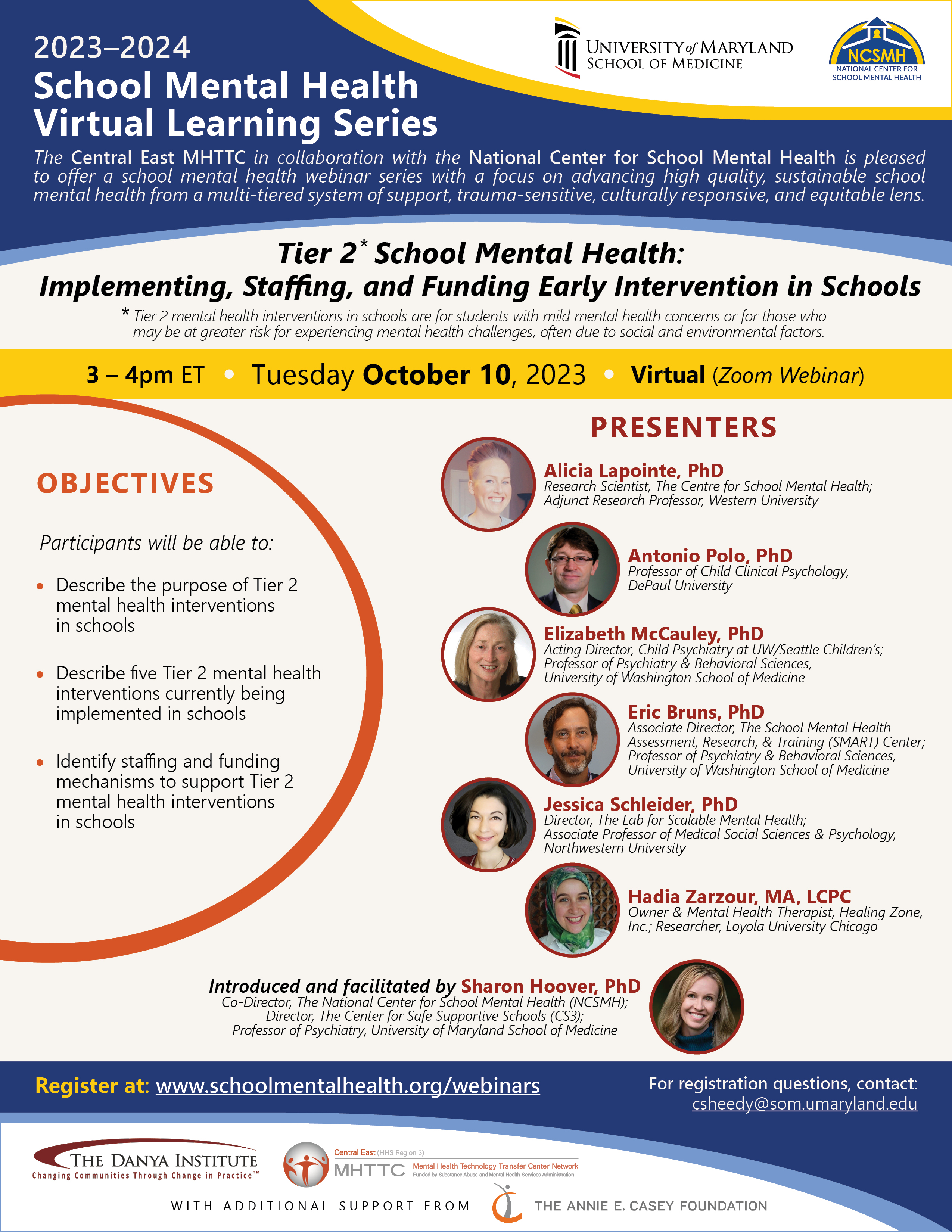 School Mental Health Virtual Learning Series June through September 2023