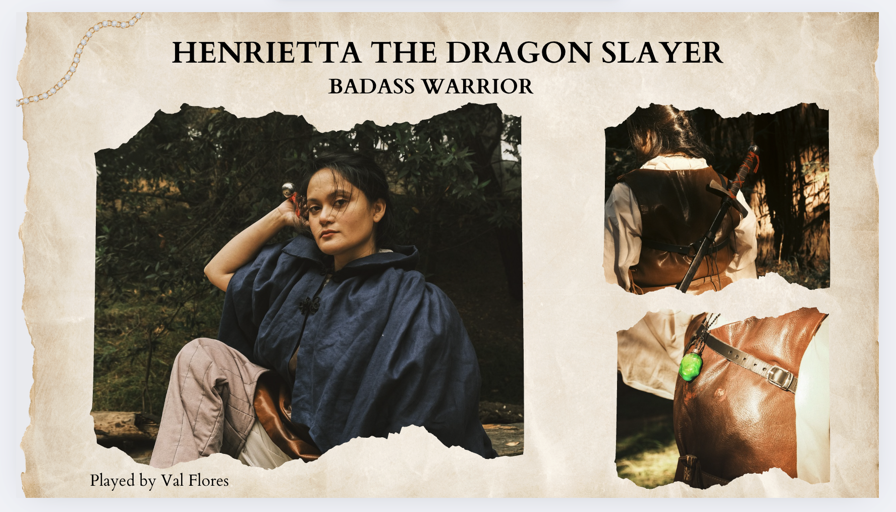Henrietta The Dragon Slayer film A short film of adventure fantasy: magic, friendship and a chimera monster fight. Not a damsel in distress. This heroine saves the day.