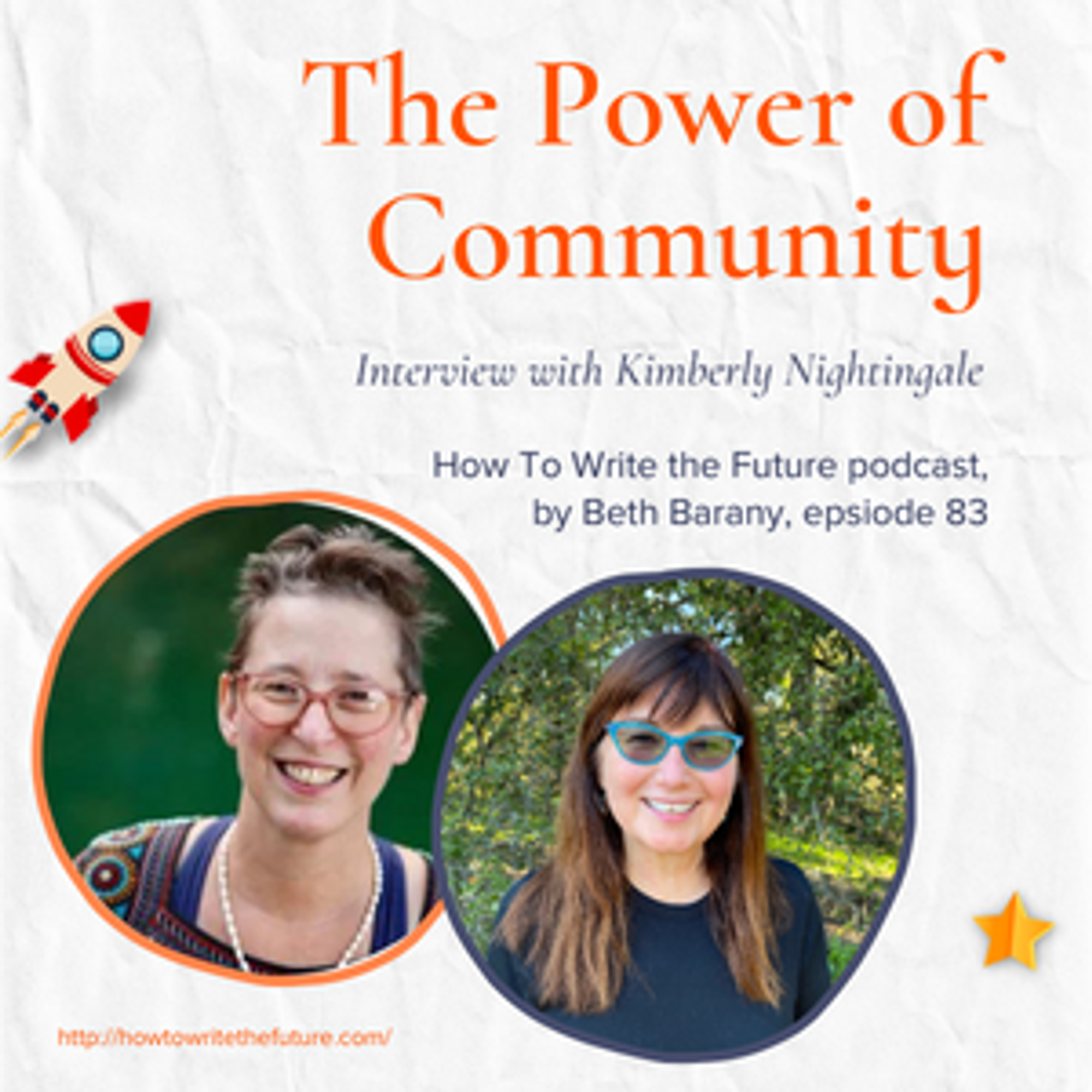 The Power of Community, Interview with Kimberly Nightingale, by Beth Barany, for the How To Write The Future podcast, Ep. 83