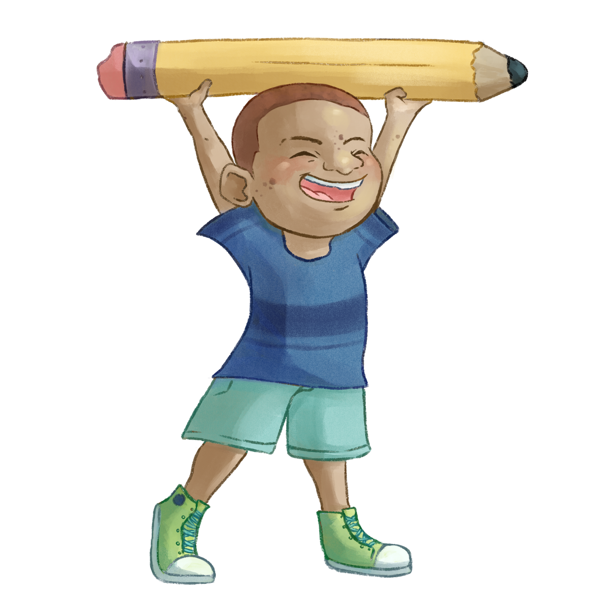 Boy with a pencil by Melquea D. Smith https://prettykittypaintings.com/