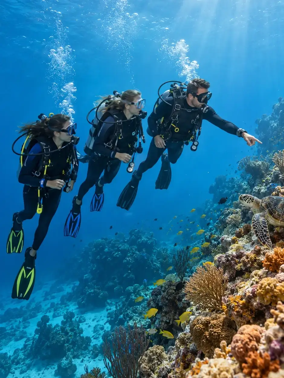Instructor candidates training together in the Caribbean