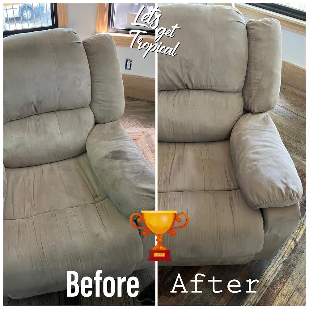 Chair stain removal before and after