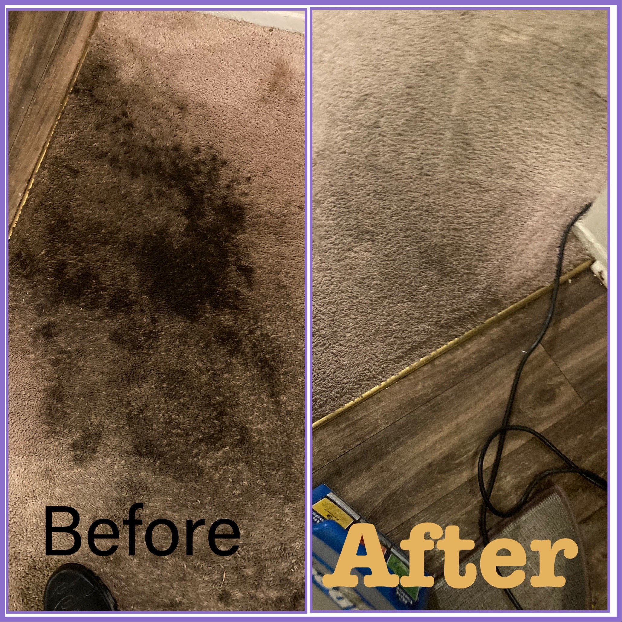 Dark stain removal before an after
