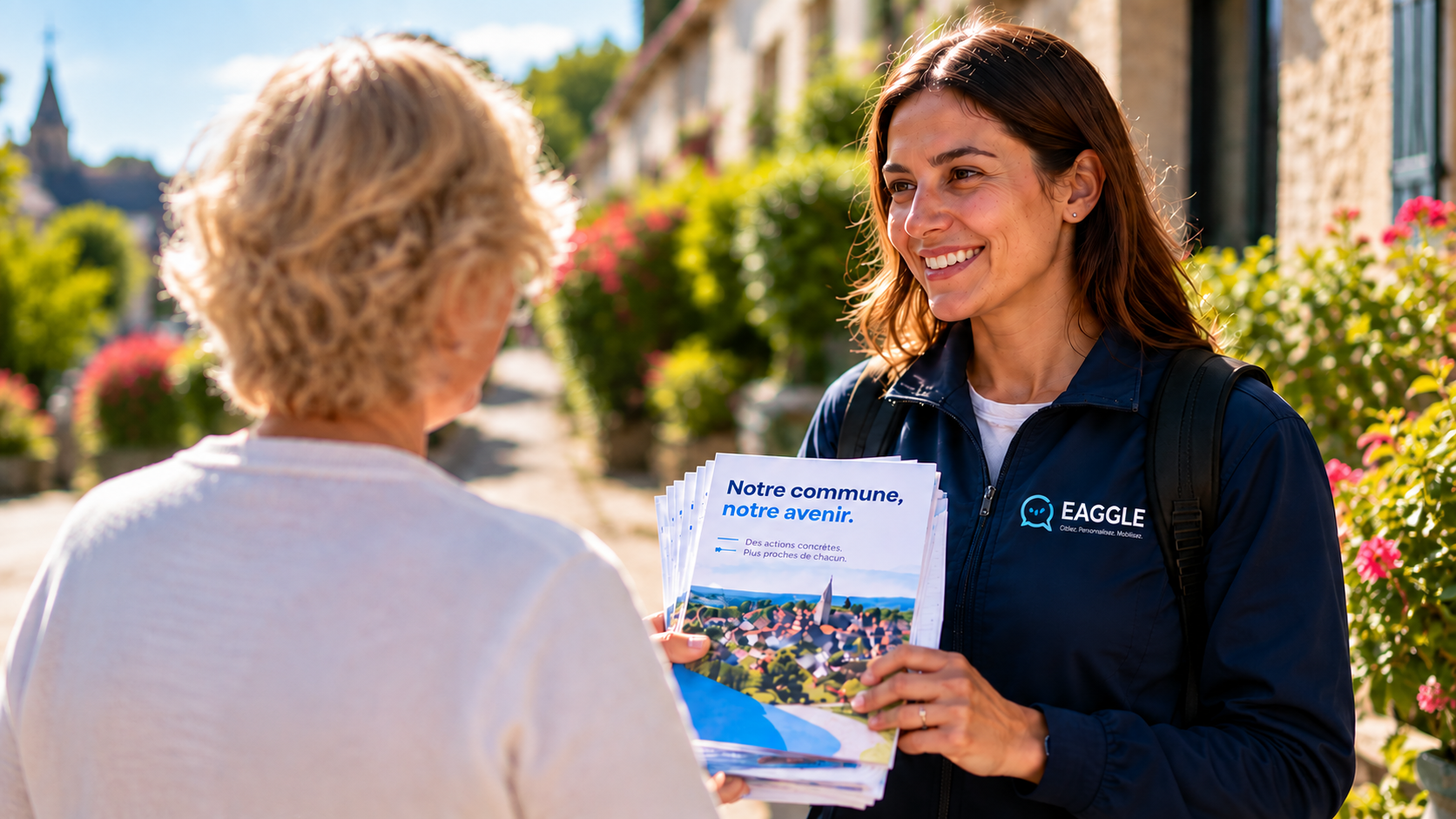 Échange sur le terrain avec une membre de l'équipe EAGGLE