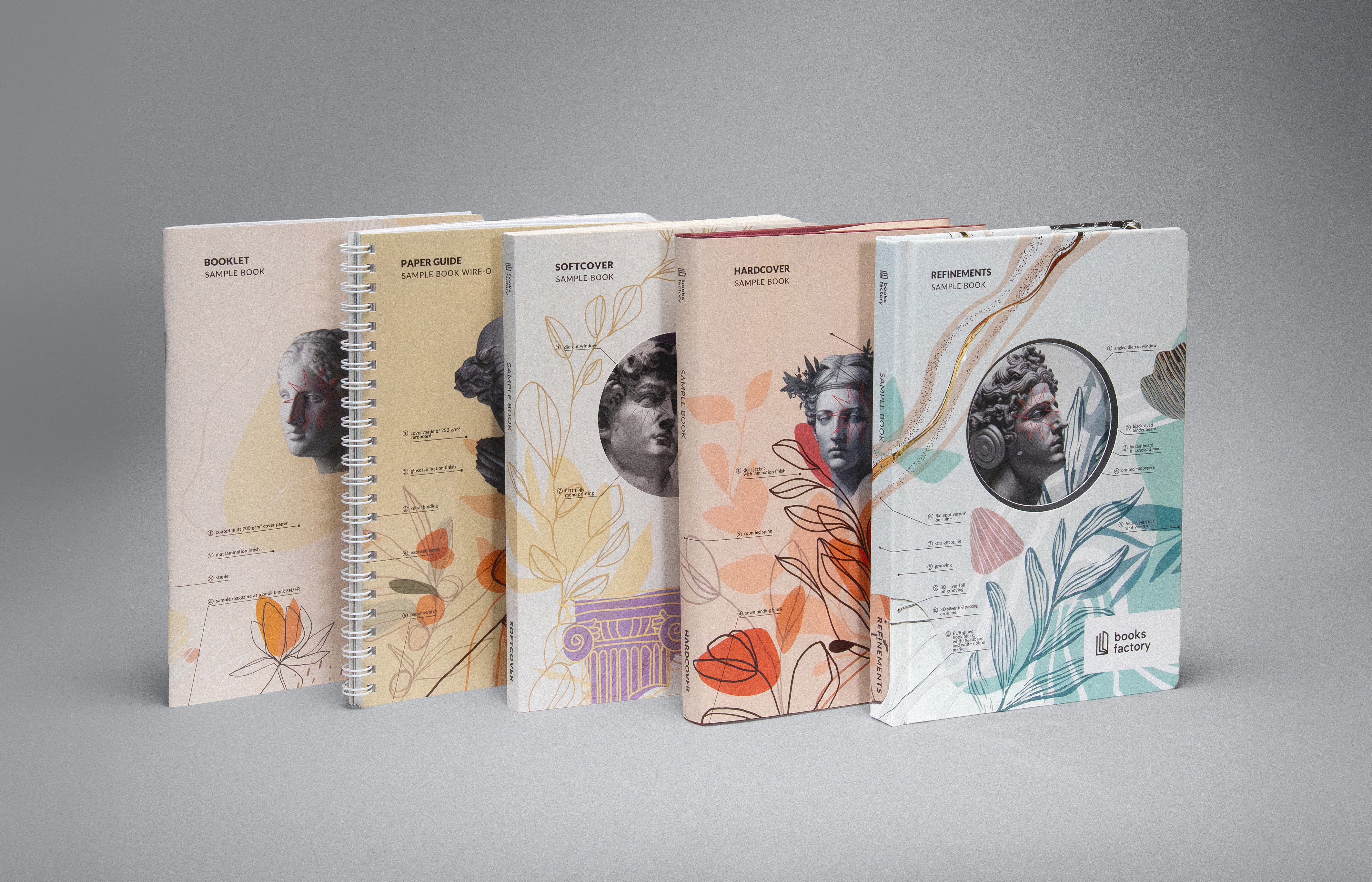 Five sample books