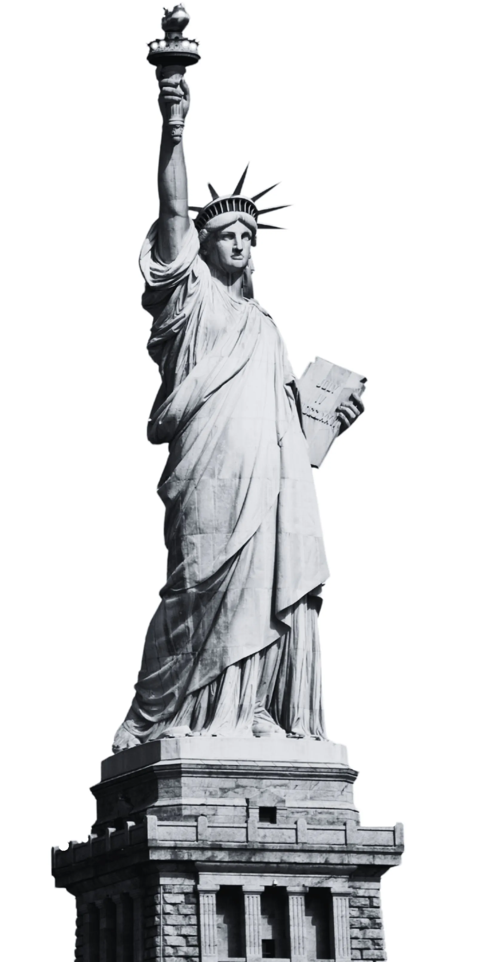 Freiheitsstatue in Schwarz-Weiß – Symbolbild für New York Reiseführer von Entdeckerkarten