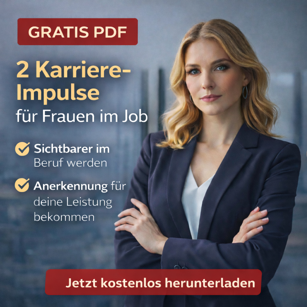 Coverbild des kostenlosen Downloads ‚Impulse für deine Karriere‘ mit künstlerischer Darstellung einer Frau und einer Treppe als Symbol für Aufstieg