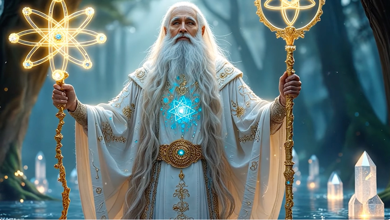 This picture symbolizes the enlightened masters under whose authority world consciousness is rising and the dark age is being phased out.