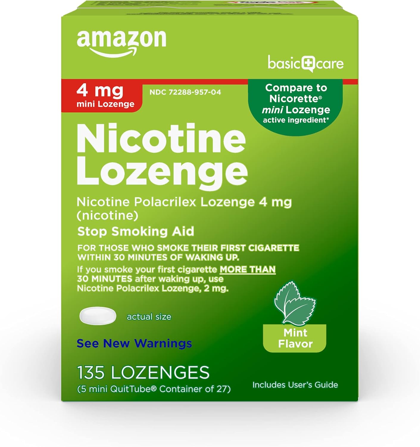 Box wih 135 x 4 mg Nicotine Lozenge a stop smoking aid with a link to buy