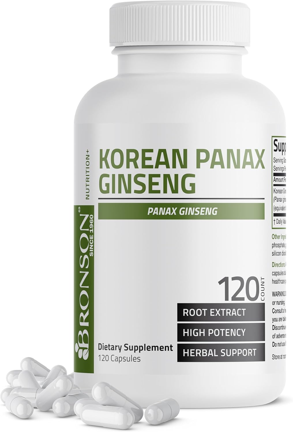 Bottle Korean Panax Ginseng capsules with link to buy