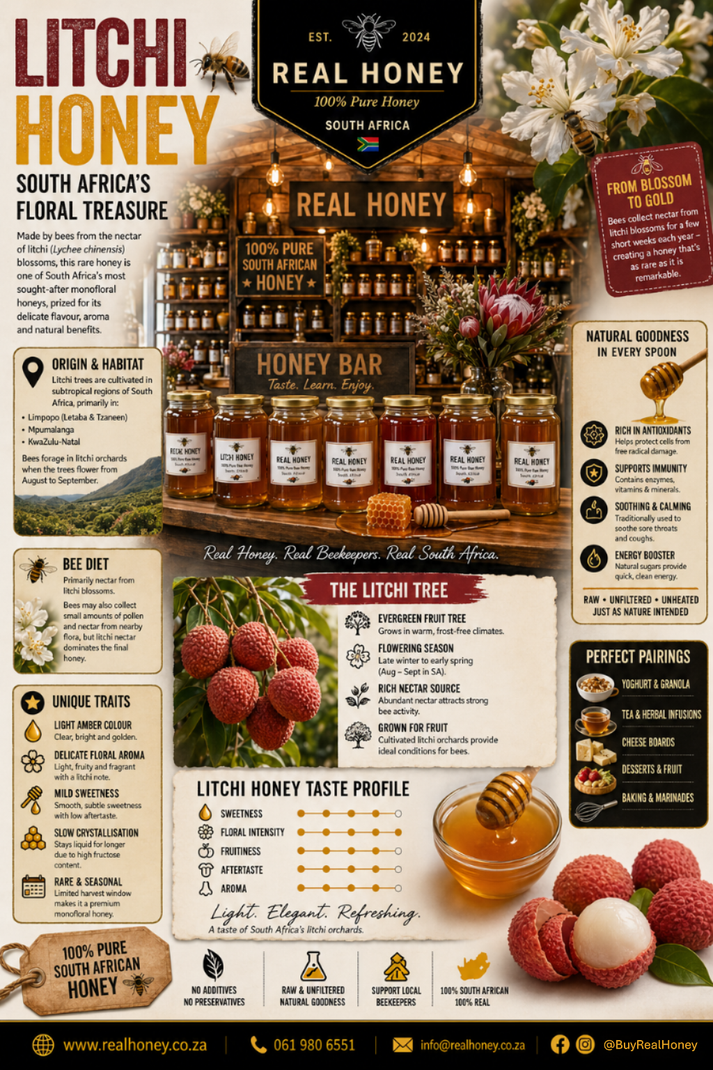 Litchi Honey From Local Beekeepers @ Realhoney.co.za