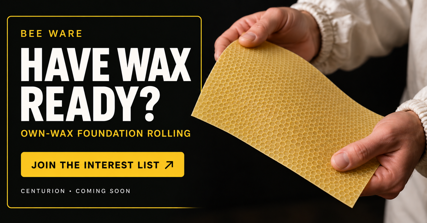 Wax foundation sheet rolling service in Centurion @ Bee Ware