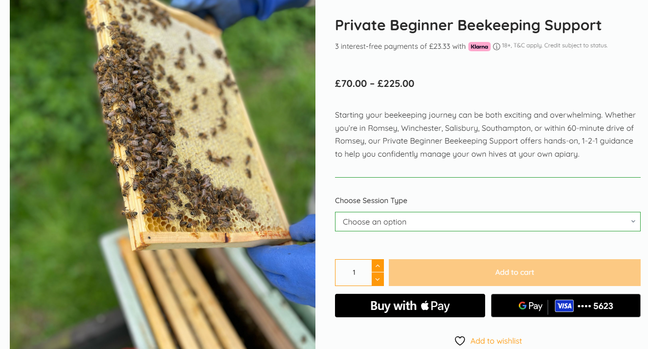 Get personal and private beginner beekeeping support at your apiary