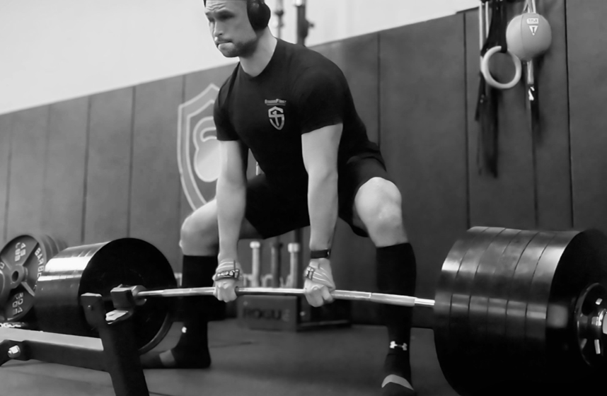 Hector Gutierrez, Jr. performing a heavy deadlift