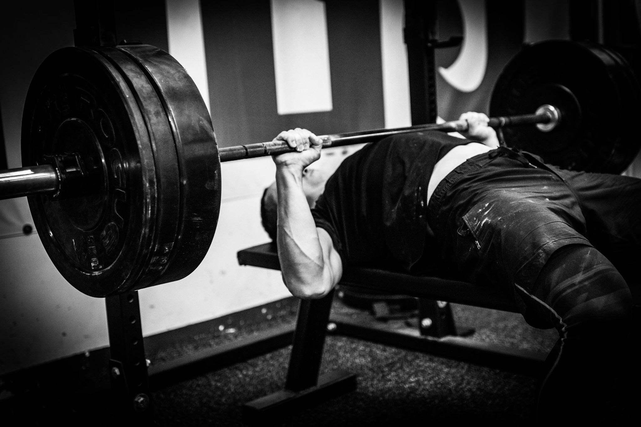 The barbell bench press