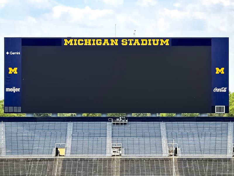 University of Michigan puts ads on the Big House scoreboard for the first time