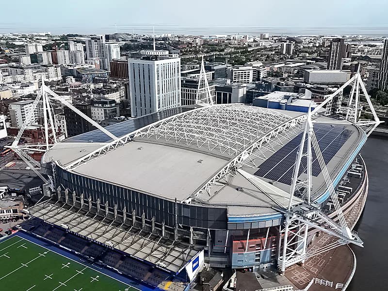 Solar Panel installation at Principality Stadium