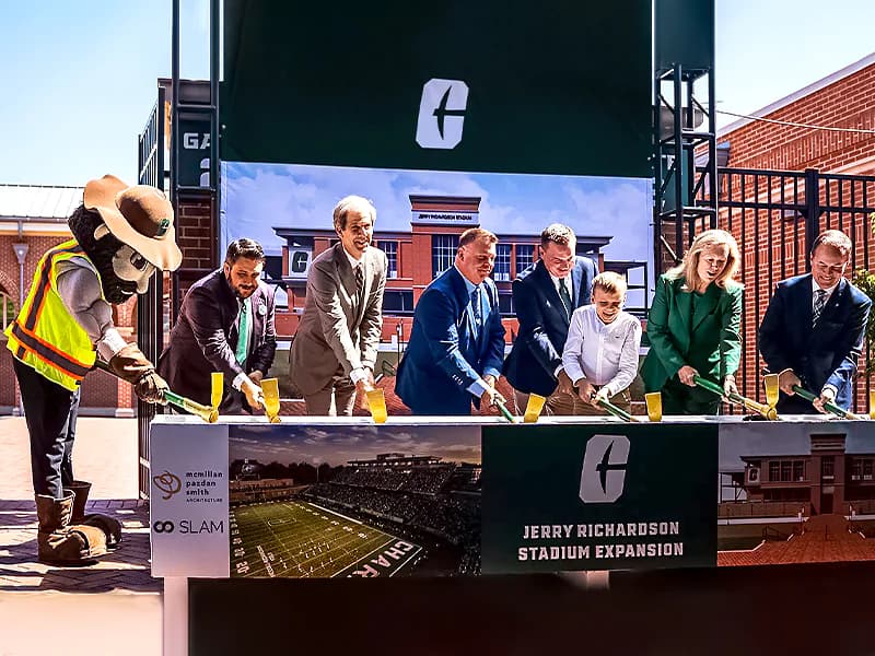 University of North Carolina at Charlotte (UNC Charlotte) has broken ground on Jerry Richardson Stadium renovation