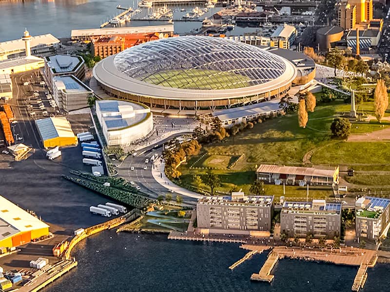 Two firms selected to tender for a new 23,000-capacity AFL stadium in Hobart Tasmania