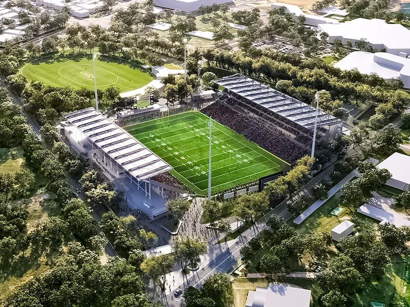 Construction underway of Penrith Stadium in Australia
