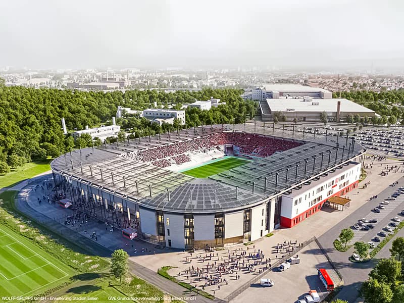 RW Essen new rendering for stadium expansion released