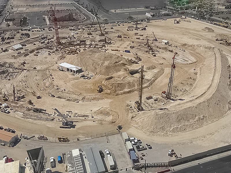 Construction cam online for Athletics new ballpark in Las Vegas