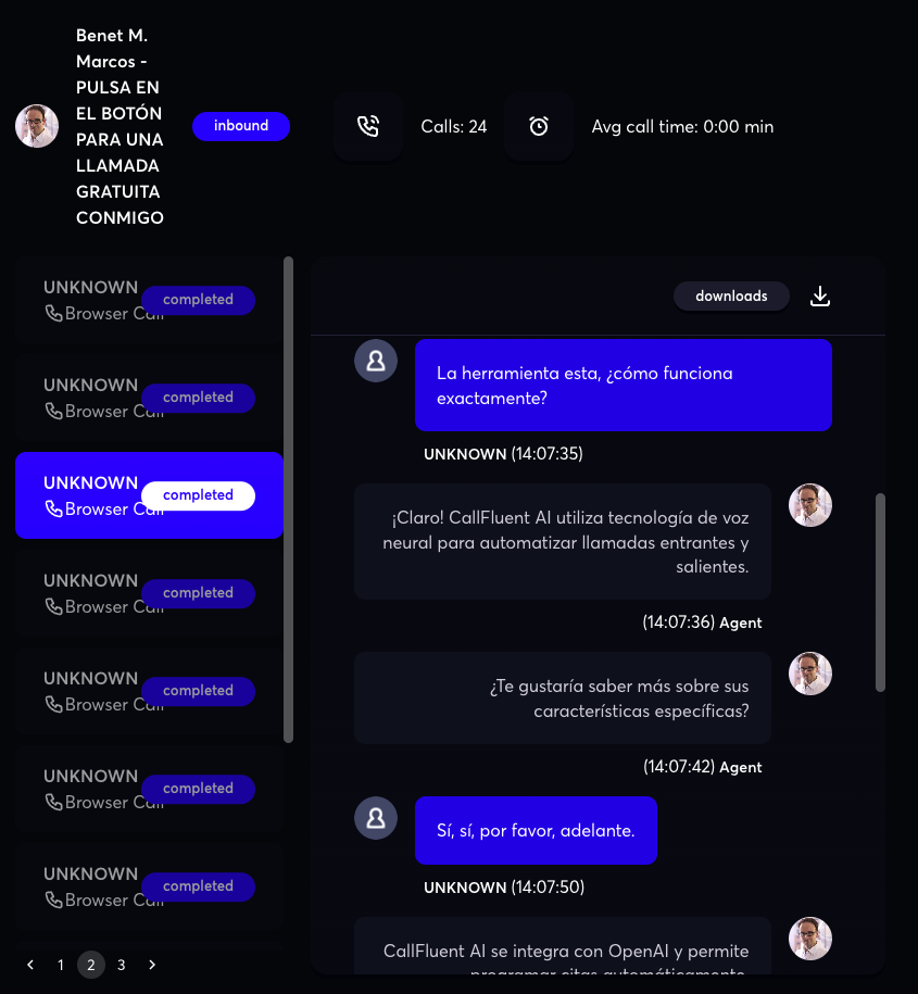 Activa las imágenes de tu email para ver el historial de llamadas.