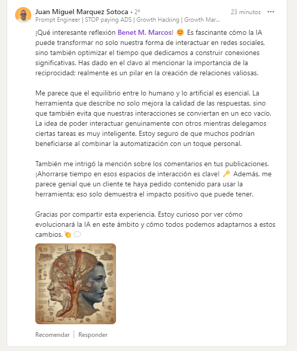 Activa las imágenes de tu email para ver la respuesta de Joan con Engagi.