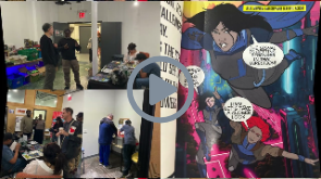 Dare2Draw at 29th  Art's Gowanus Open Studios with Led Bradshaw and his awesome son, Jake  Jetpulse!