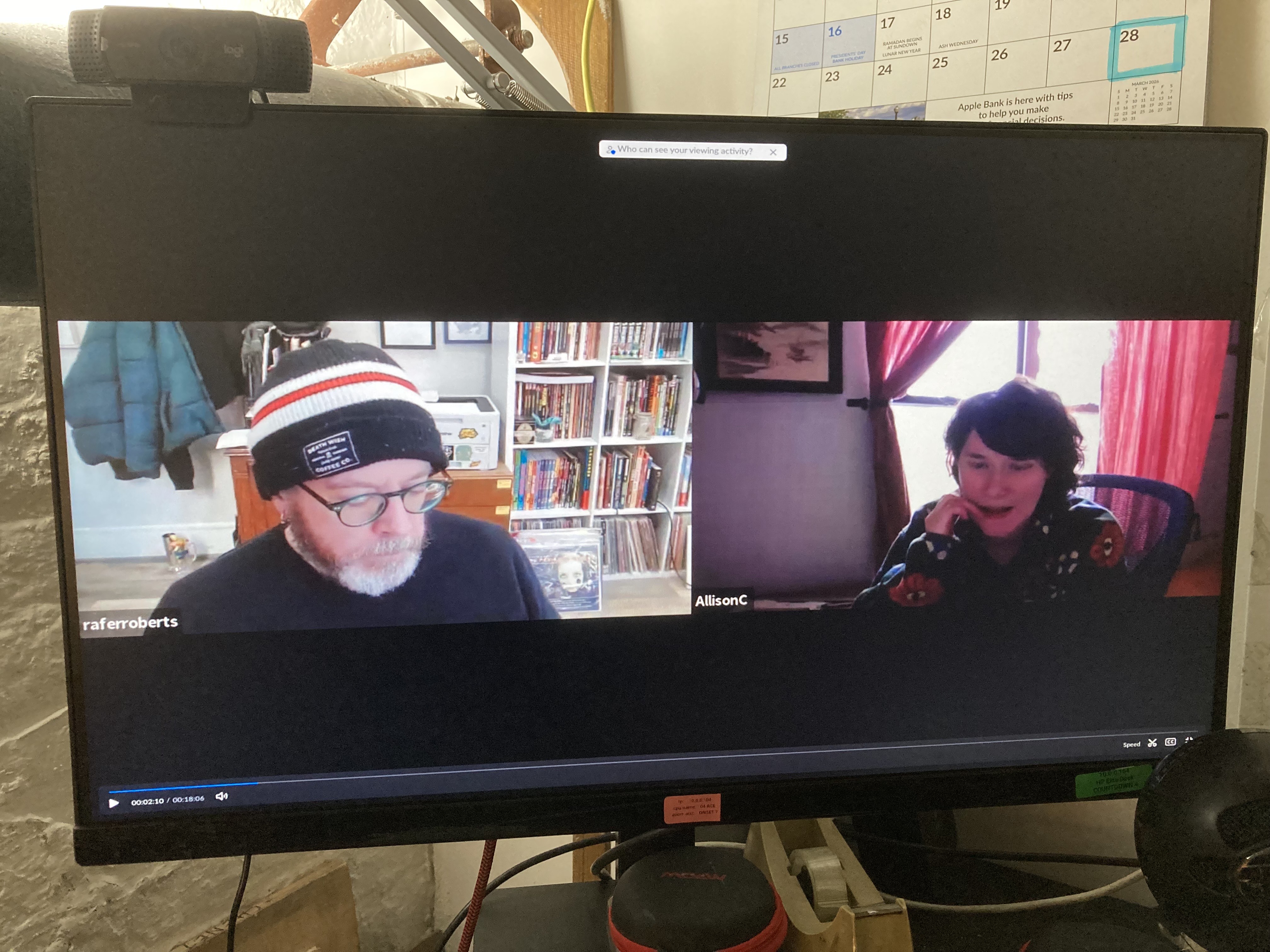 Rafer Roberts and Allison Conway working on her story ark