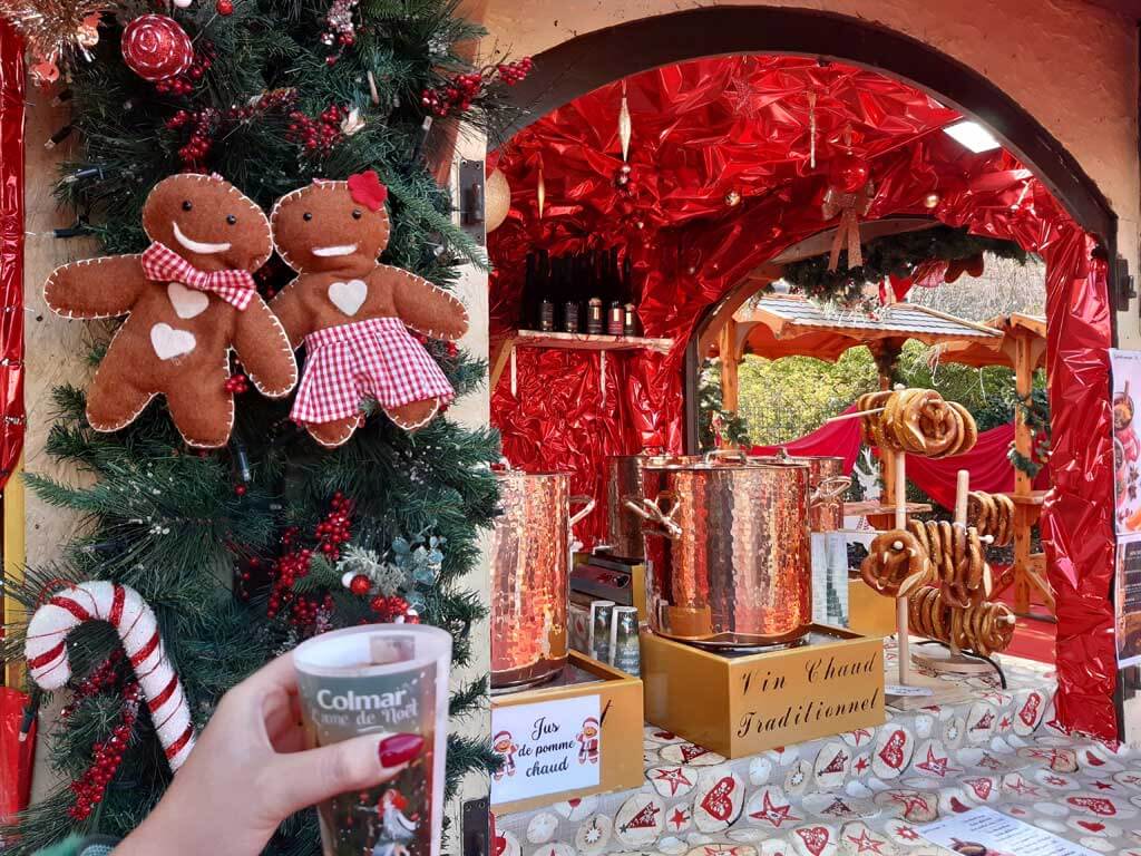 Seasonal drinks and market treats in Colmar, France