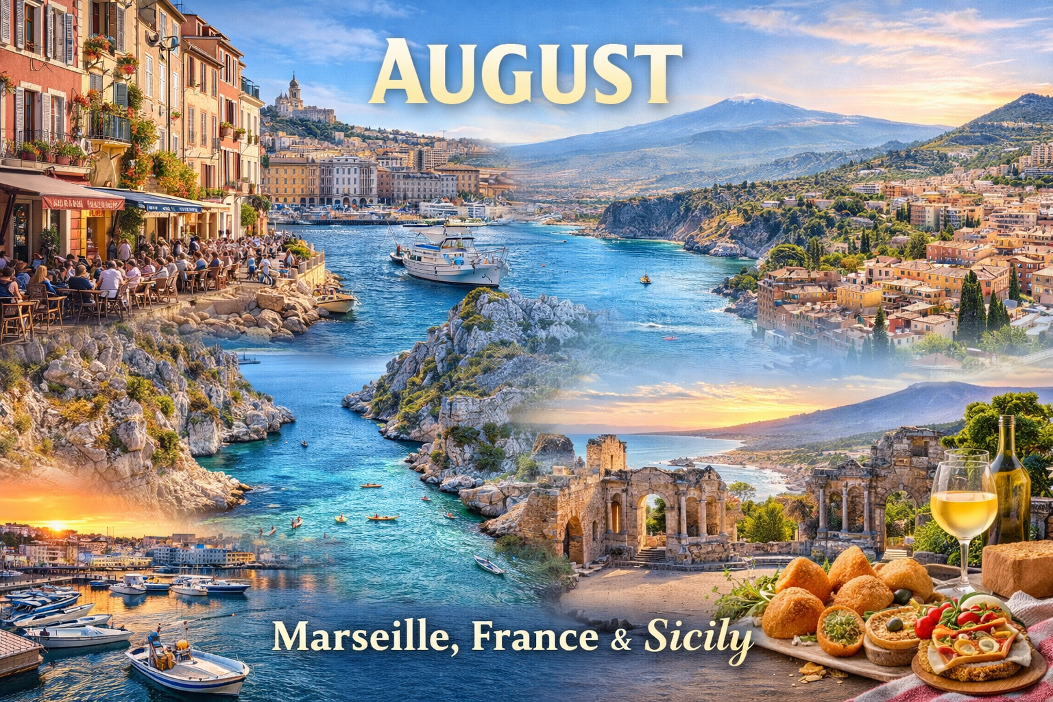 Cliffs in Marseille, Provence-Alpes-Côte d'Azur, France on a sunny day