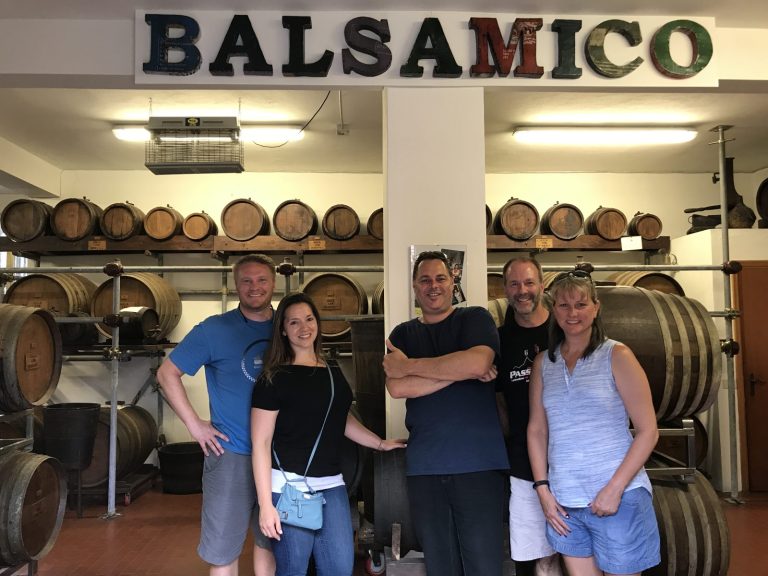 tourists at a Balsamic vinegar production 