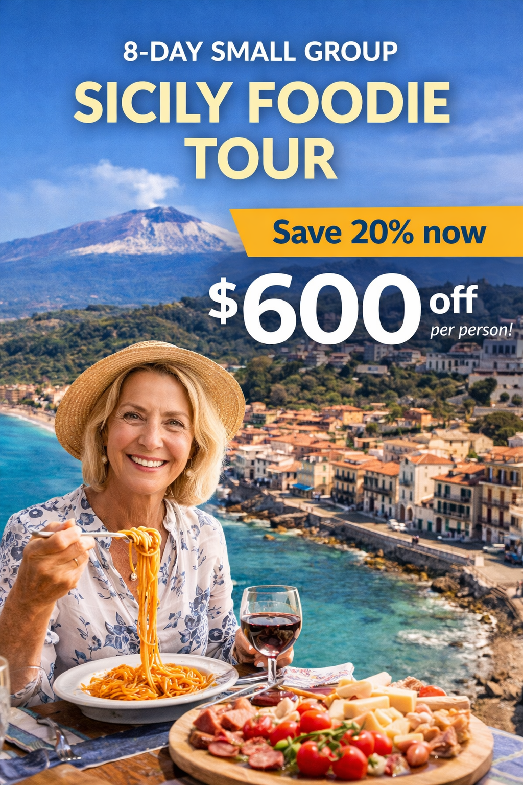 Photo of a plate of food in Piazza San Rocco in Syracuse Sicly