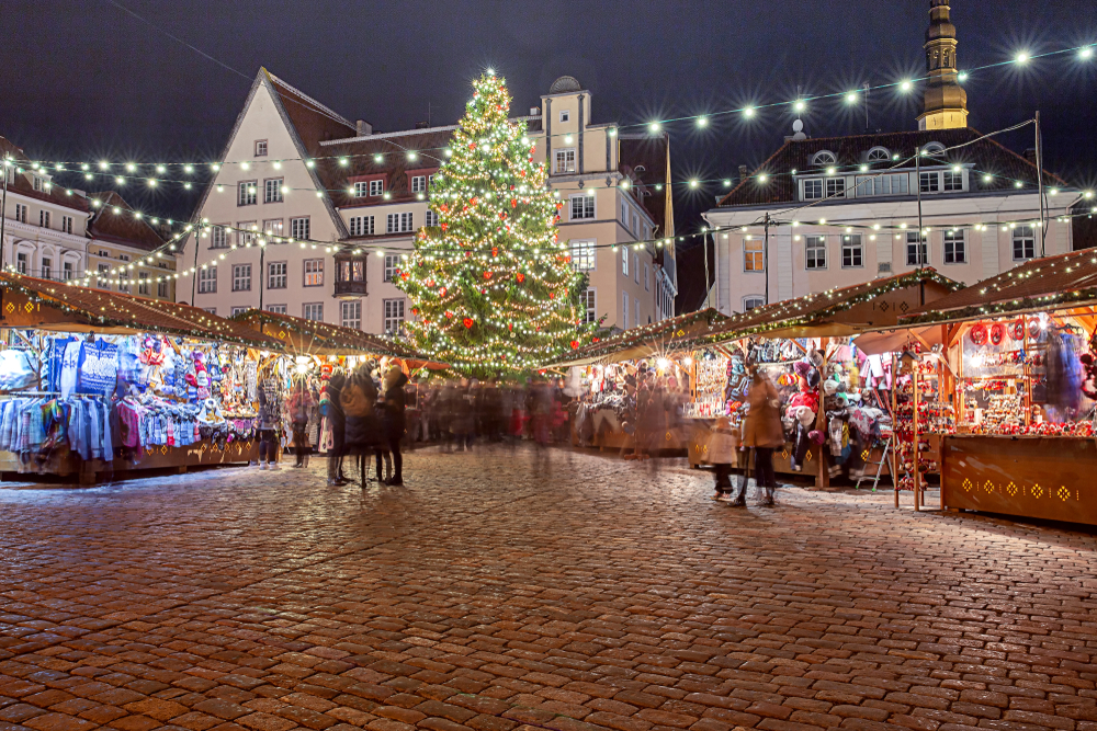 Central Town Hall Square in Christmas decoration.