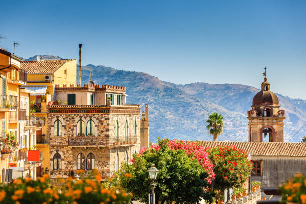 Beautiful details of architecture in Sicilian town of Taormina