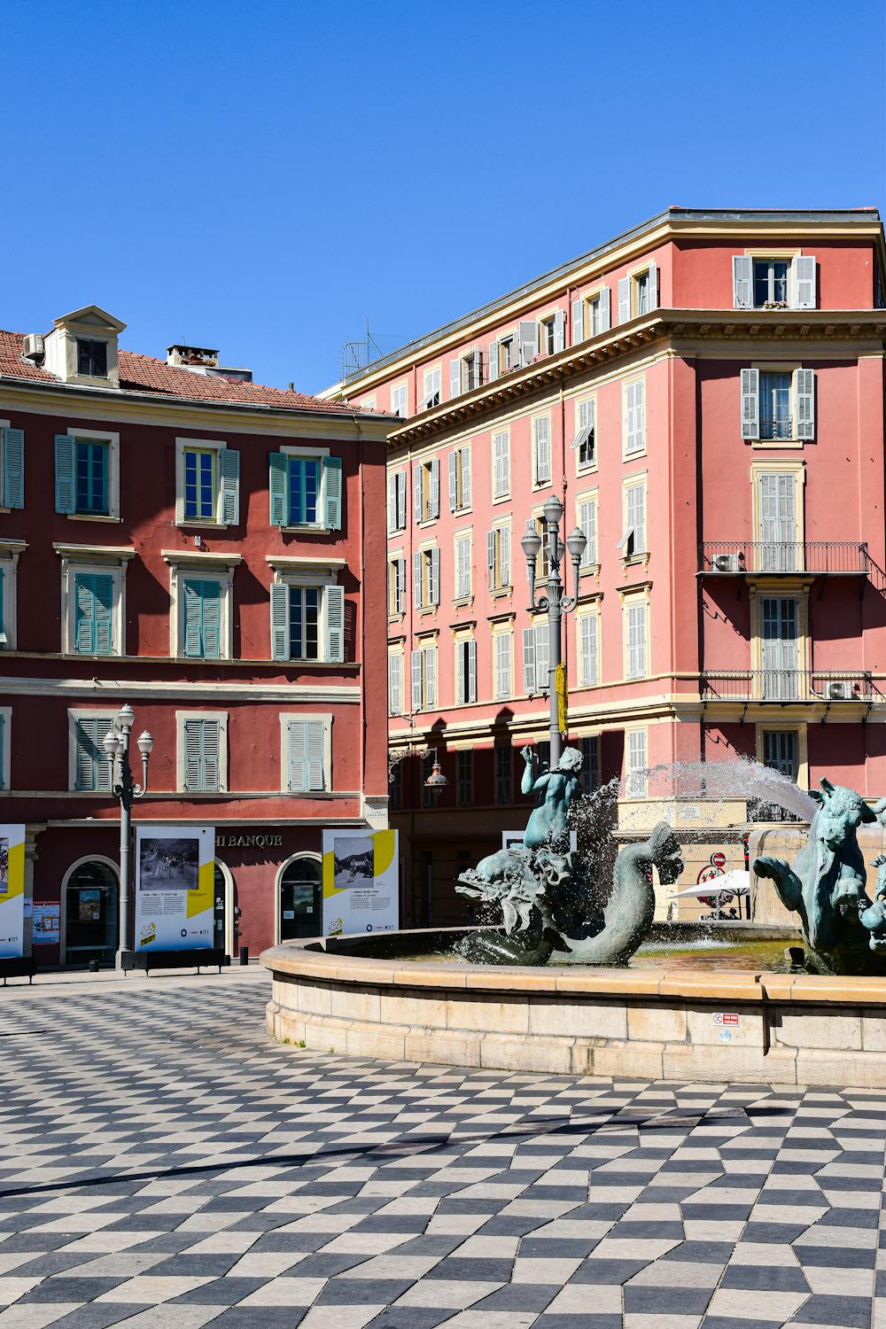 Classic Architecture and Fountain in Nice, France