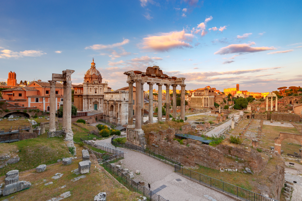 Roman Forum at sunset, Rome