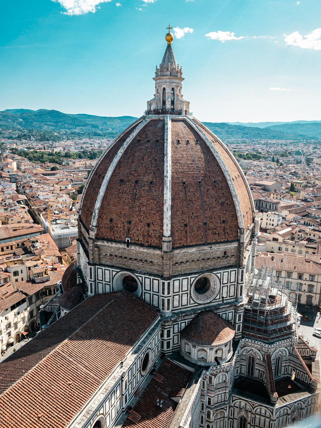Birds eye view of the Duomo in Florence, Italy