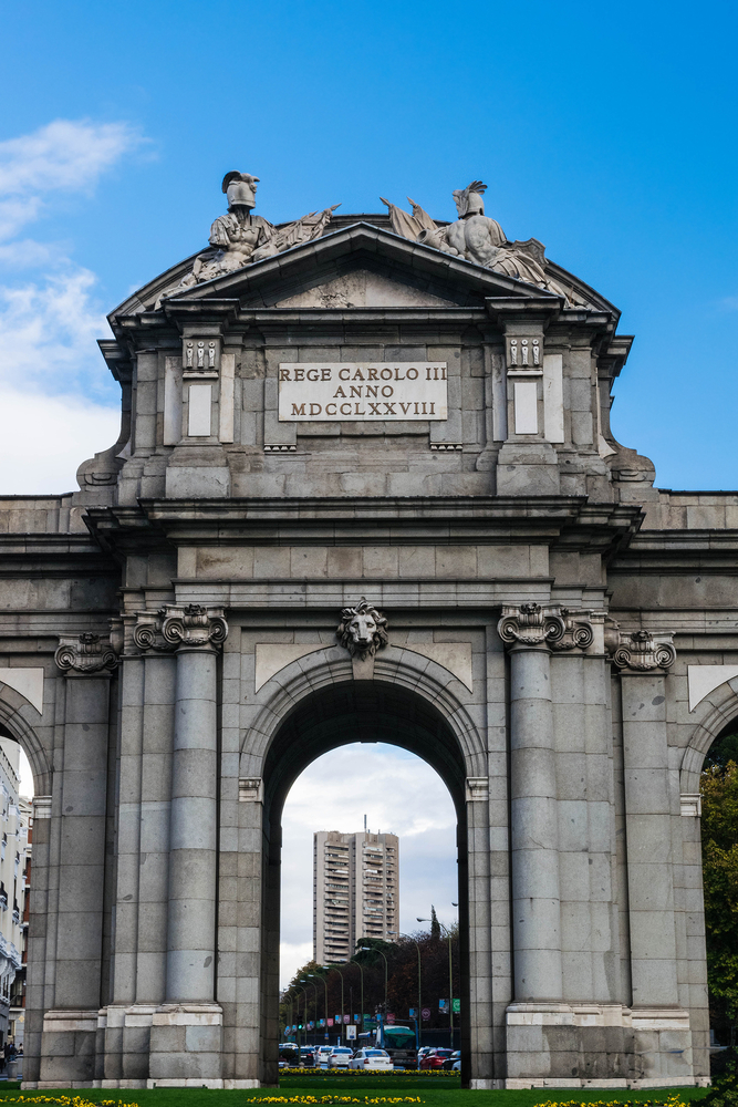Close up of Puerta de Alcala 