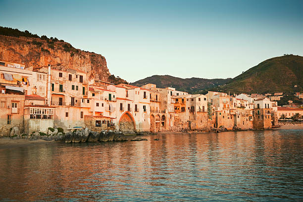 Oceanside houses in Sicily, Italy