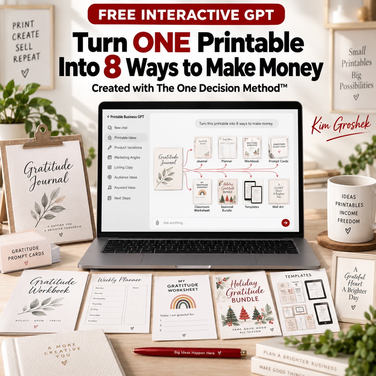 One printable becoming eight connected product ideas