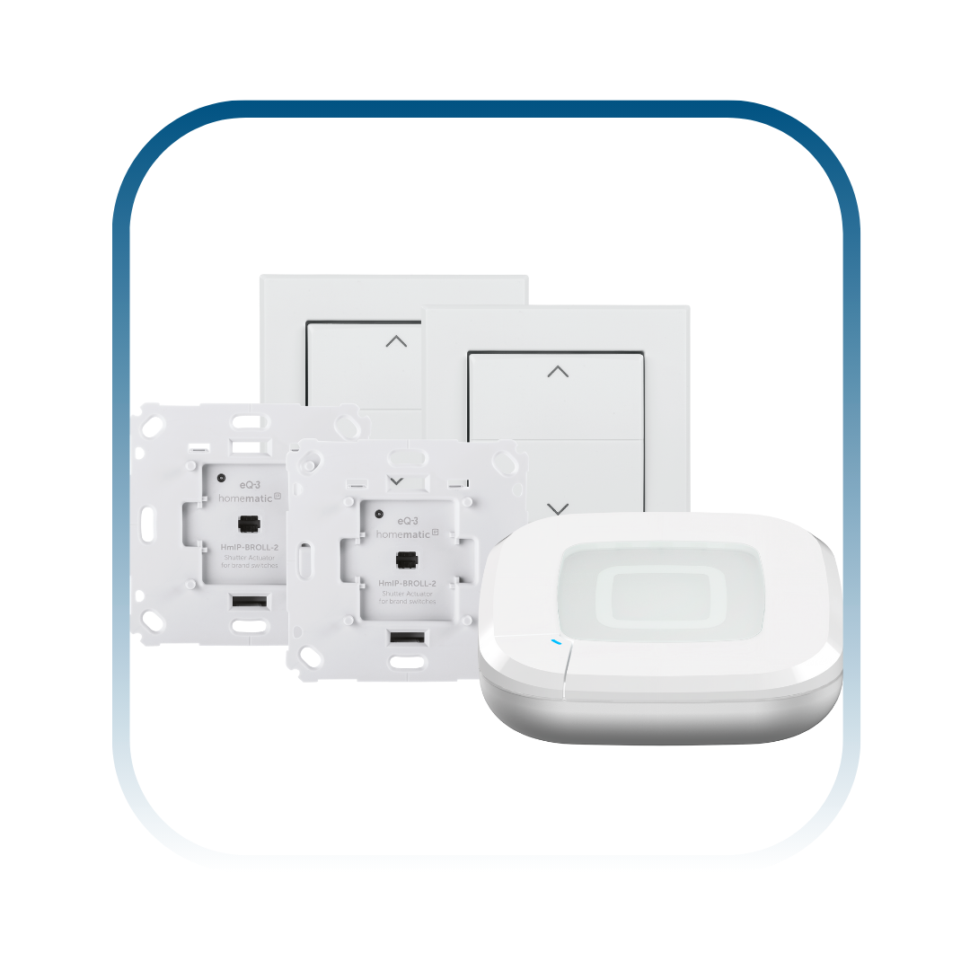 2 Rollladenaktor für Markenschalter + 2 Tasterwippen mit Pfeil + Access Point 2