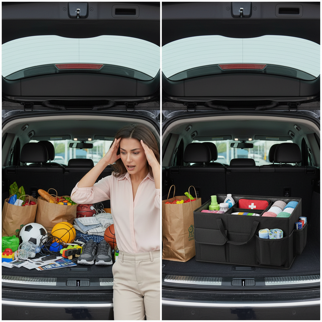 Organizer 52L w bagażniku samochodu