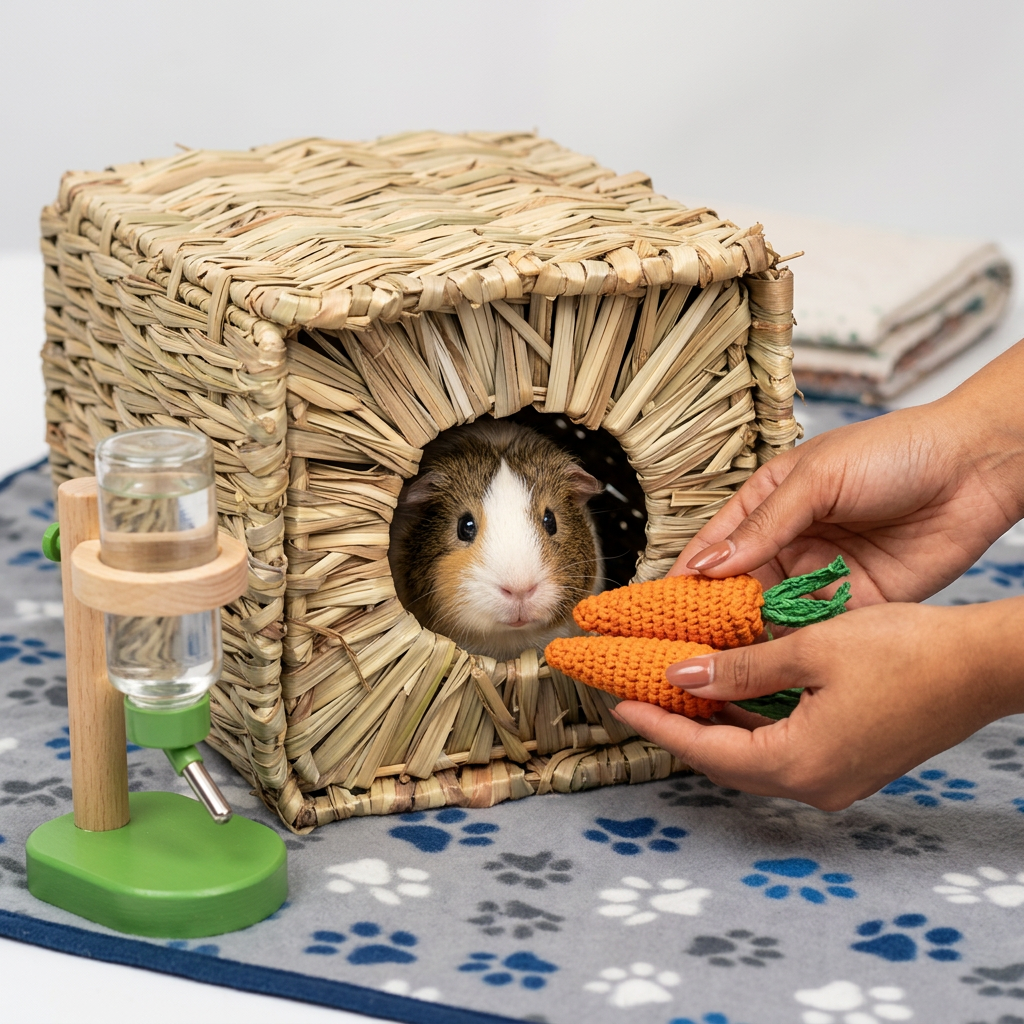 Customer guinea pig photo with WILD BITS house