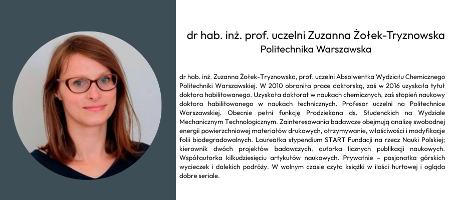 dr hab. inż. prof. uczelni Zuzanna Żołek-Tryznowska