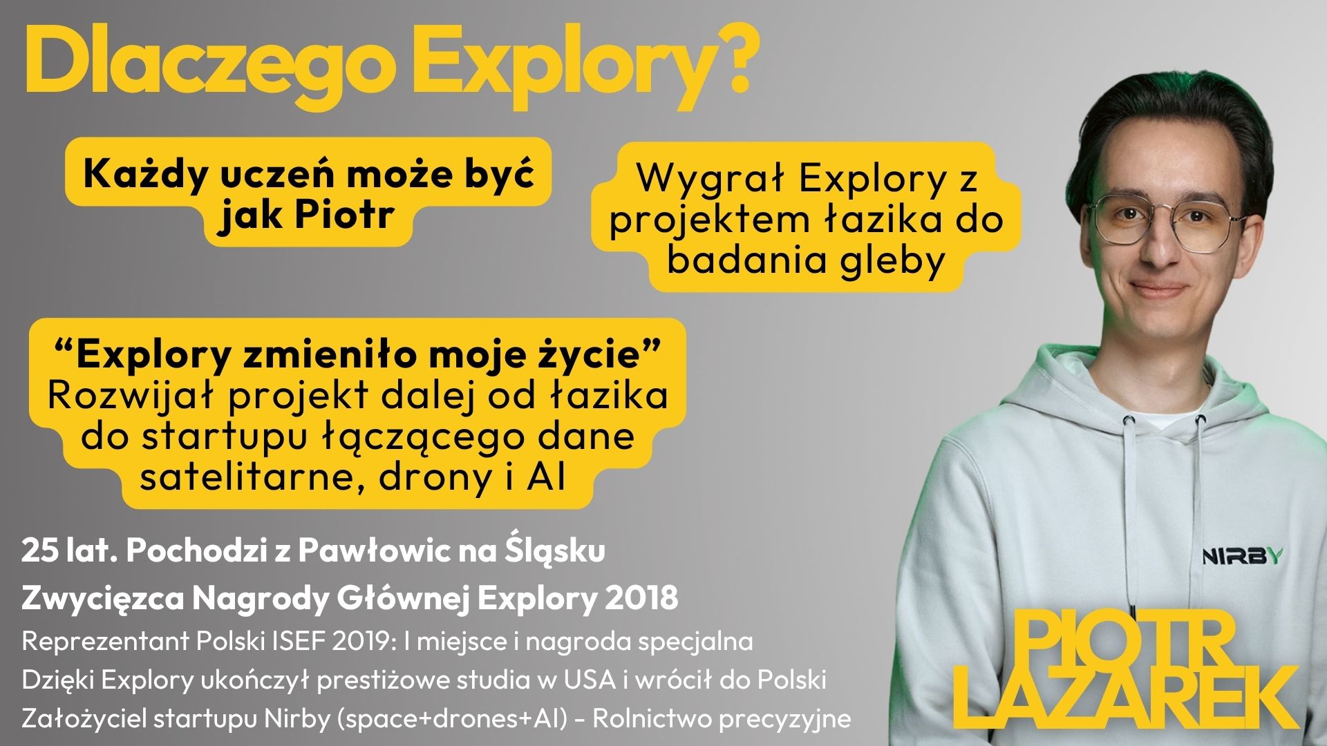 Dlaczego Explory? Historia zwycięzcy Piotra Lazarka