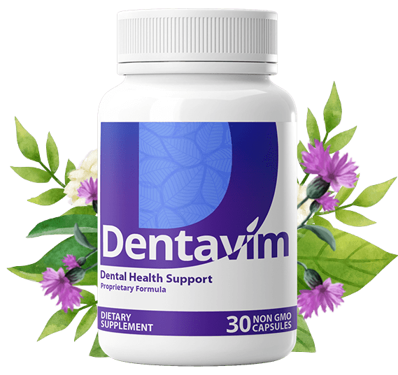 Detavim Dental Health Support 1 Bottle With Flowers in Background