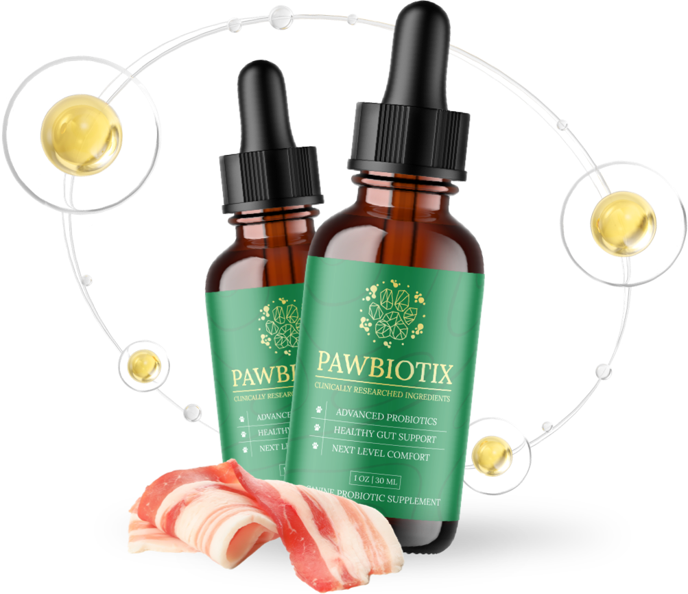 pawbiotix24 2 bottles and a slice of bacon