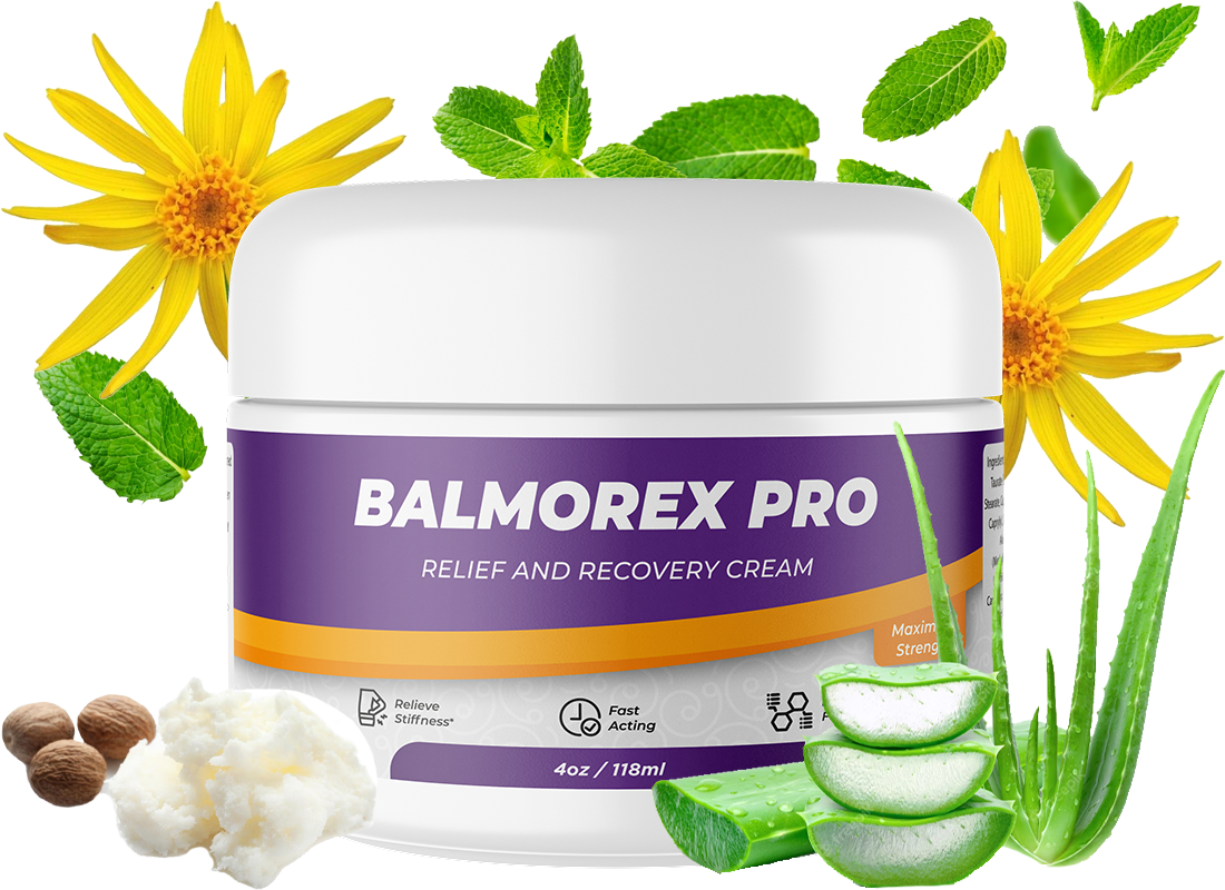 Balmorex Pro 1 Jar With Ingredients in Background